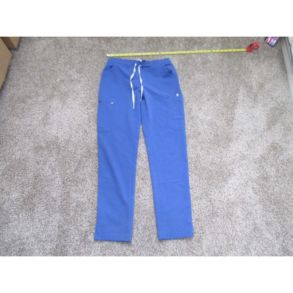 FIGS Technical Collection Scrub Pants XS Blue Solid Polyester Blend